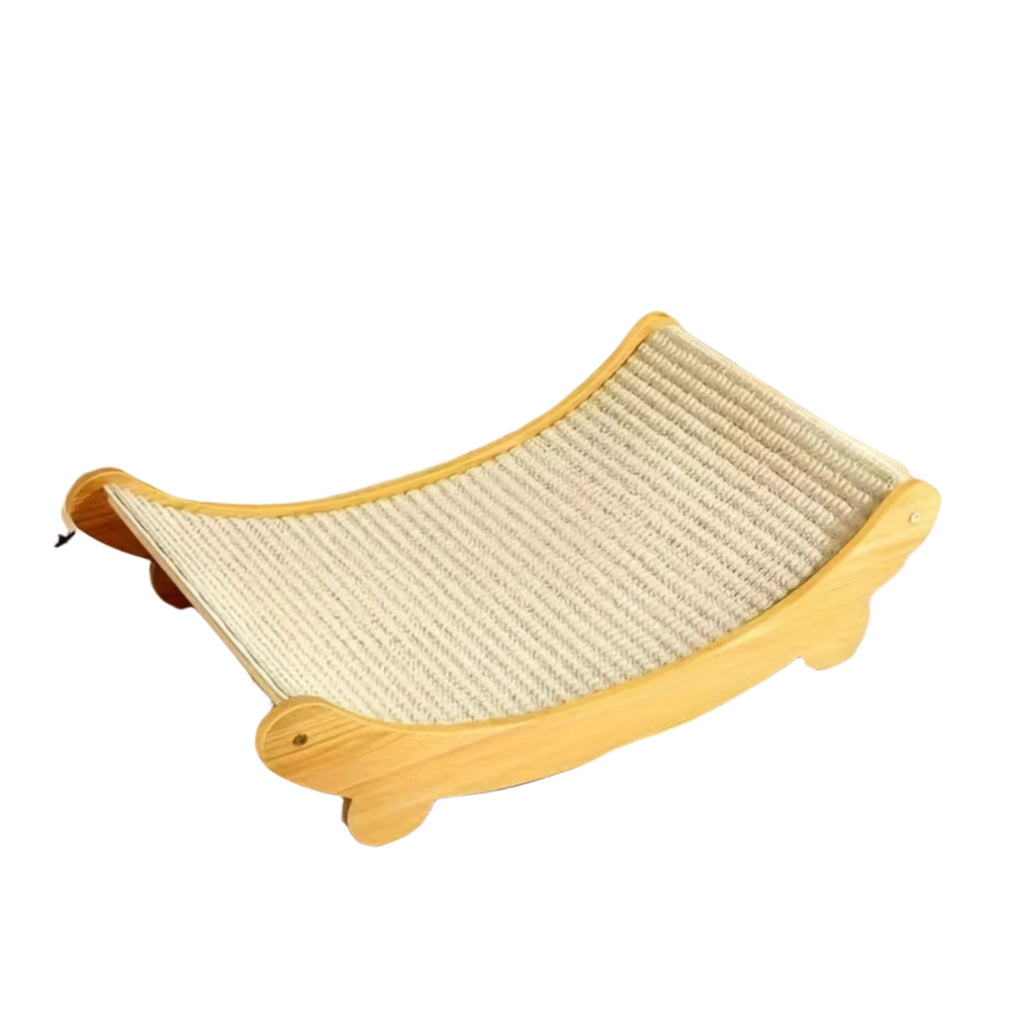 Space-Saving Wooden Cat Scratcher Tower For Cats
