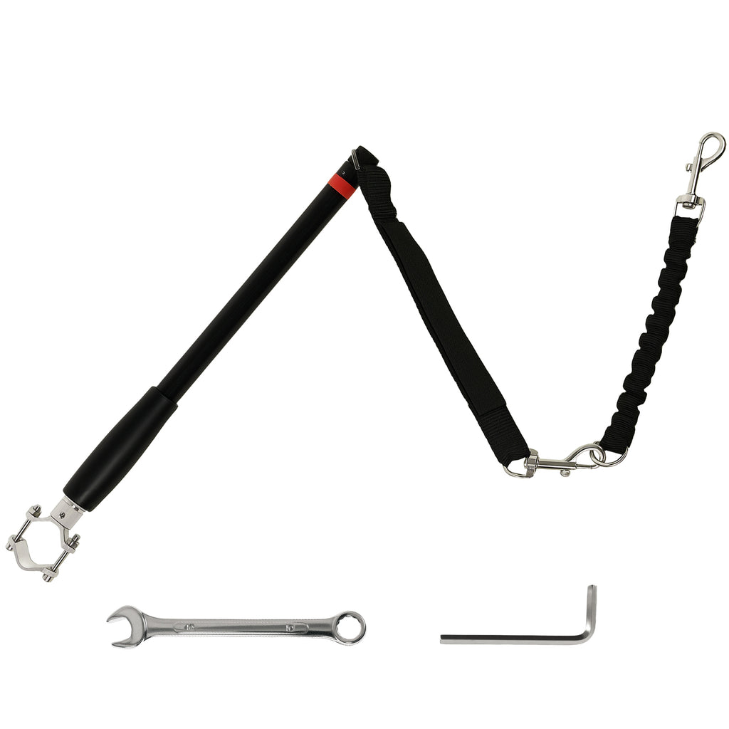Laisse pour chien pour vélo 124 cm, laisse d'exercice chien, facile à installer et amovible, acier et polyester, noir