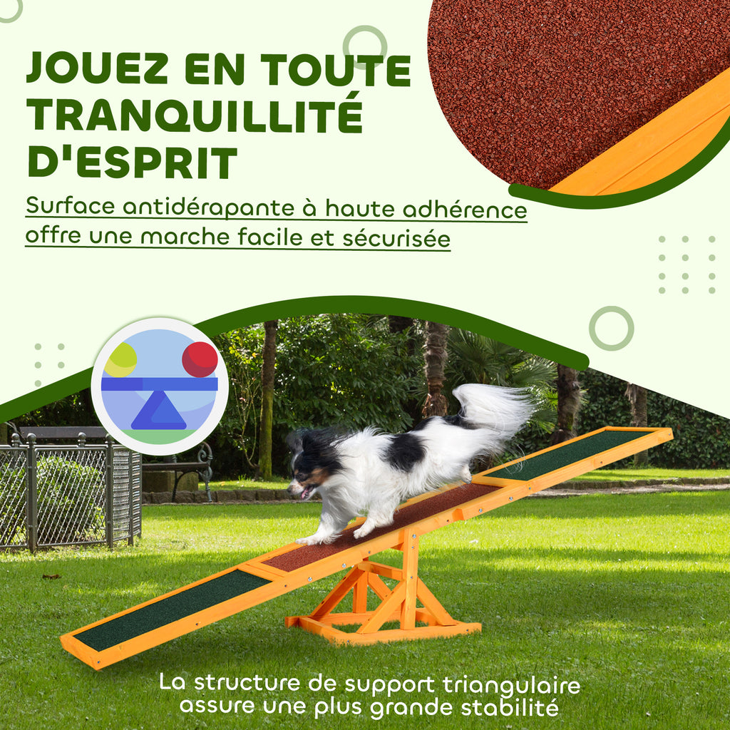 Agility sport pour chien bascule - bascule pour chien - équipement entrainement chien - bois pré-huilé feutre
