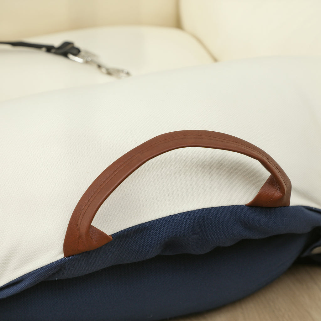 Siège auto pour chien avec ceinture de sécurité et fixation siège de voiture pour chien rembourré 49x53x36cm bleu marine