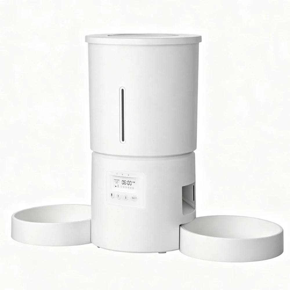 Distributeur automatique intelligent de nourriture pour animaux de compagnie 4L, distributeur de nourriture chronométré et quantitatif pour chats et chiens, contrôle scientifique des portions programmées.