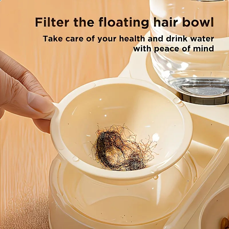 Distributeur d'eau et de nourriture 2 en 1 pour animaux de compagnie, séparation sec-humide, plastique durable, transparent, sans batterie, pour chats et chiens en voyage