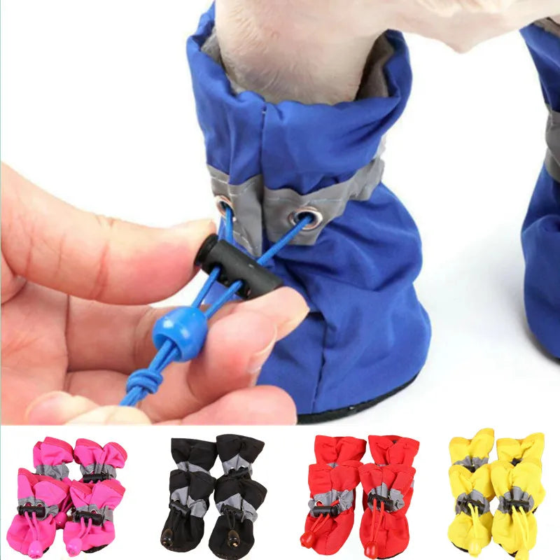Chaussures imperméables pour animaux de compagnie, bottes de pluie antidérapantes, pour petits chats, chiots, accessoires pour pattes d'animaux, 4 pièces/ensemble