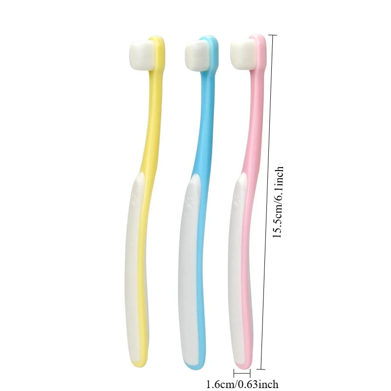 Brosse à dents pour animaux de compagnie, brosse à dents à poils ultra-fins, petite tête, poils doux, soins bucco-dentaires pour chiens et chats, universelle pour animaux de compagnie, 2 pièces
