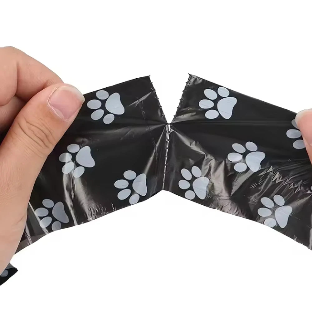 8 rouleaux de sacs à déjections canines avec 1 distributeur, sacs poubelles pour déjections canines, imperméables, robustes, pour voyages en plein air, fournitures de nettoyage pour animaux de compagnie, pour chiots