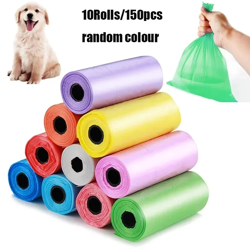 Nouvelles 10 rouleaux de sacs à déjections canines écologiques et étanches, 15 sacs/rouleau, sacs de nettoyage extérieur pour chiots et chiens
