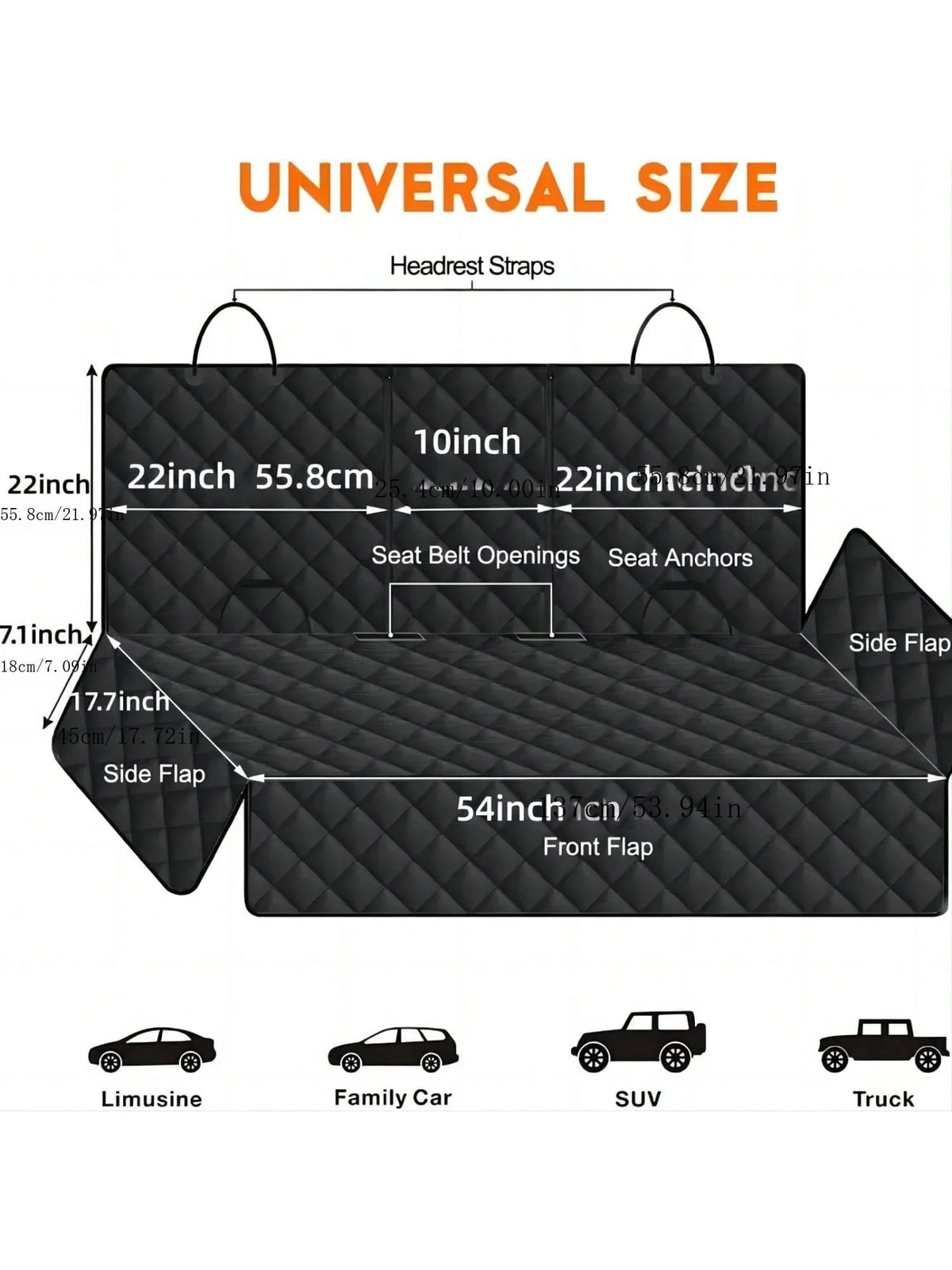 Housse de siège de voiture pour chien, matelas de transport de voyage pour animaux de compagnie, protection de siège de voiture étanche avec accoudoir de siège central pour chiens