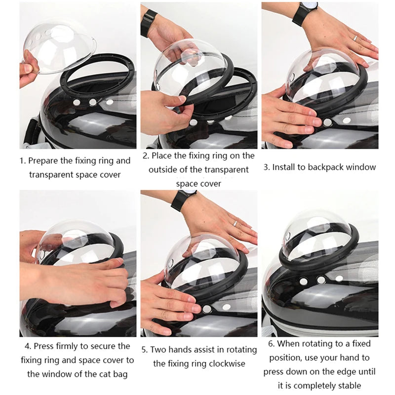 Sac de transport pour chat, sac à dos pour animaux de compagnie, respirant, portable, transparent, sac à dos pour chiot, sac de transport pour chien, sacs en forme de capsule spatiale