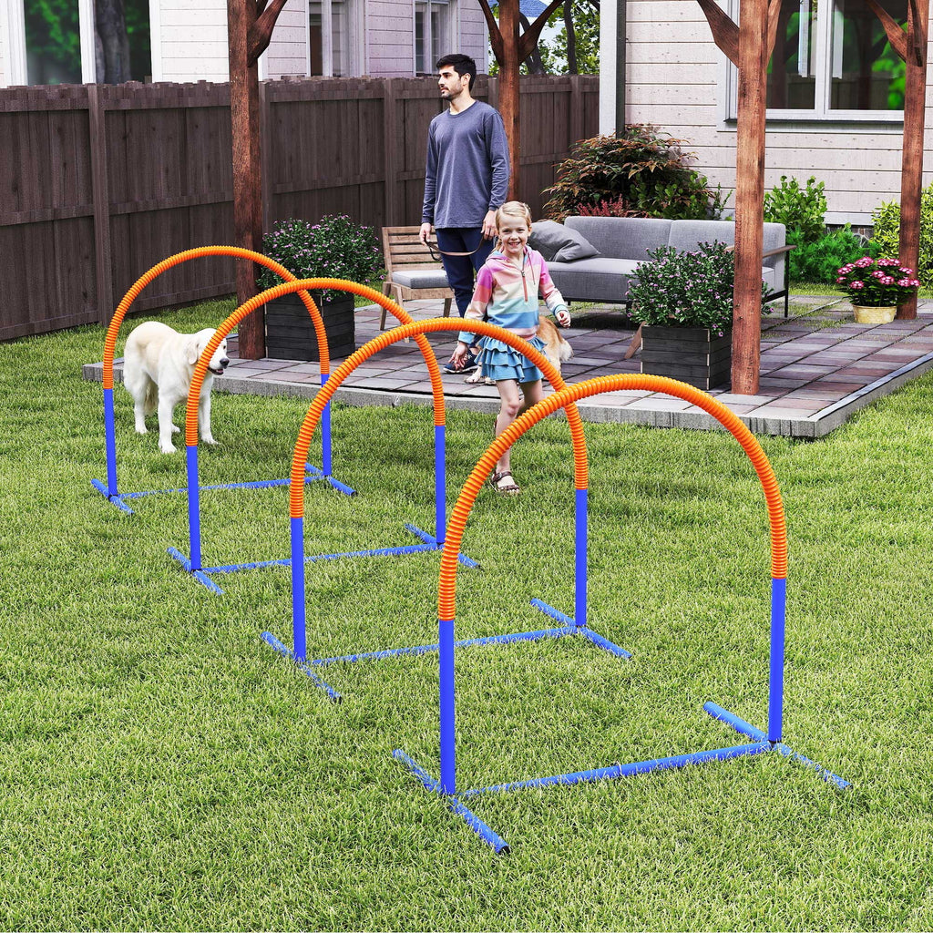 Kit d'équipement d'agilité pour chien kit d'agilité pour chien sac de transport 88 x 64 x 95 cm bleu et orange