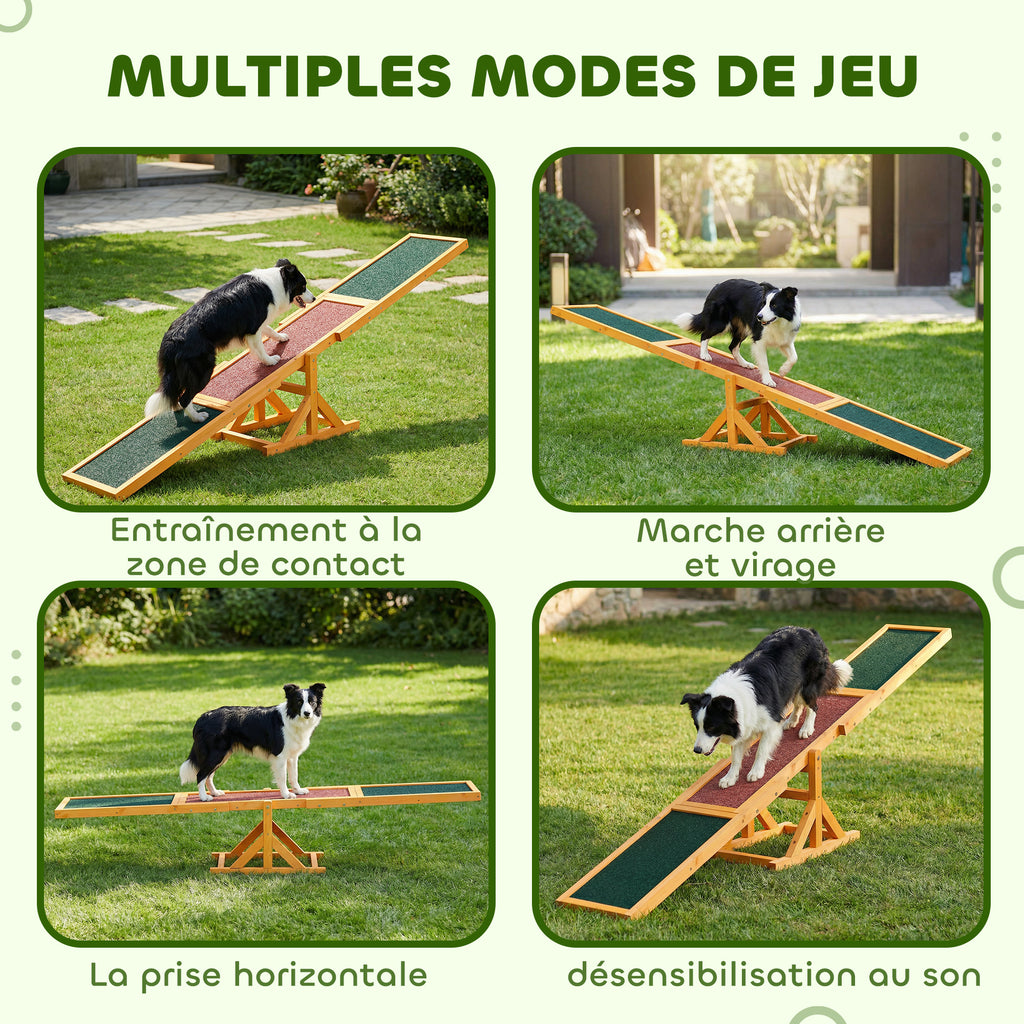 Agility sport pour chien bascule - bascule pour chien - équipement entrainement chien - bois pré-huilé feutre