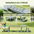 Équipements d'entraînement agilité pour chien kit d'équipement d'agilité pour chien 3 pièces en bois massif gris