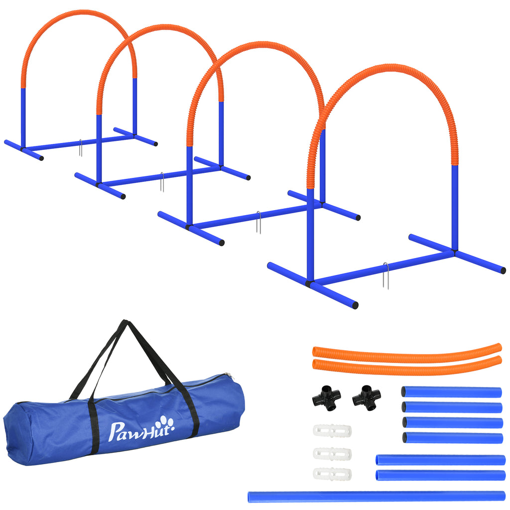 Kit d'équipement d'agilité pour chien kit d'agilité pour chien sac de transport 88 x 64 x 95 cm bleu et orange