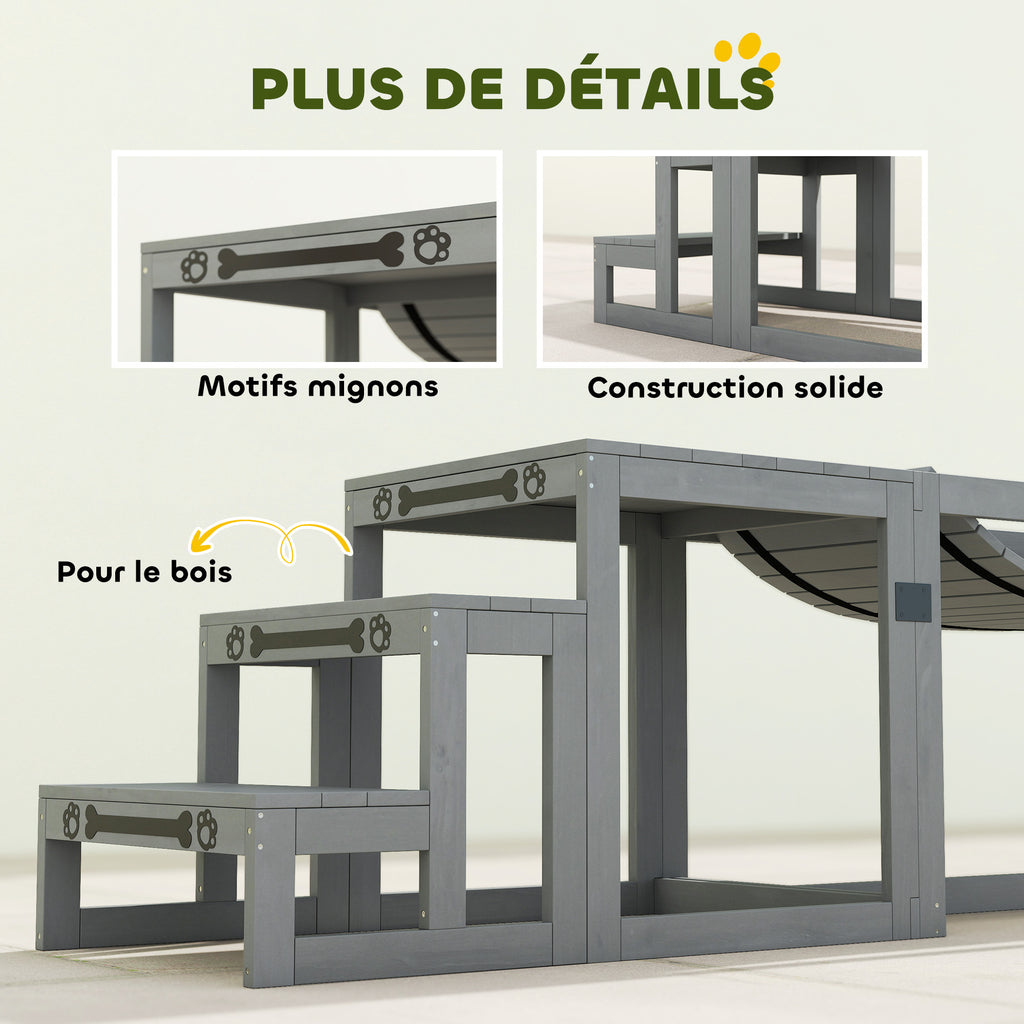 Équipements d'entraînement agilité pour chien kit d'équipement d'agilité pour chien 3 pièces en bois massif gris