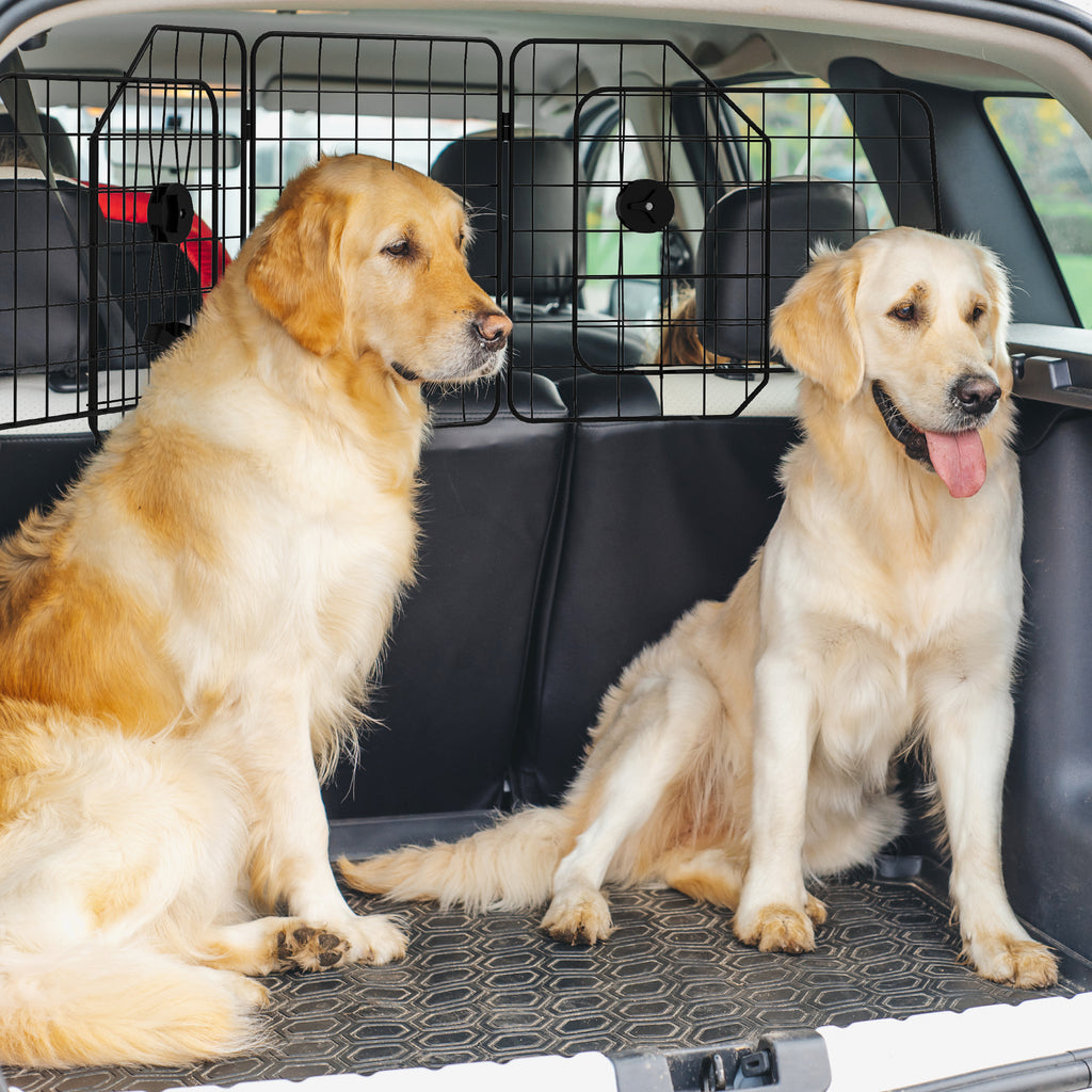 Grille de séparation voiture pour chien pliable largeur ajustable 93 à 150 cm barrière pour chien universelle, noir
