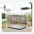 Cage pour chien cage de transport pour chien pliable avec 2 portes plateau amovible coussin lavable 75x48,5x53cm noir