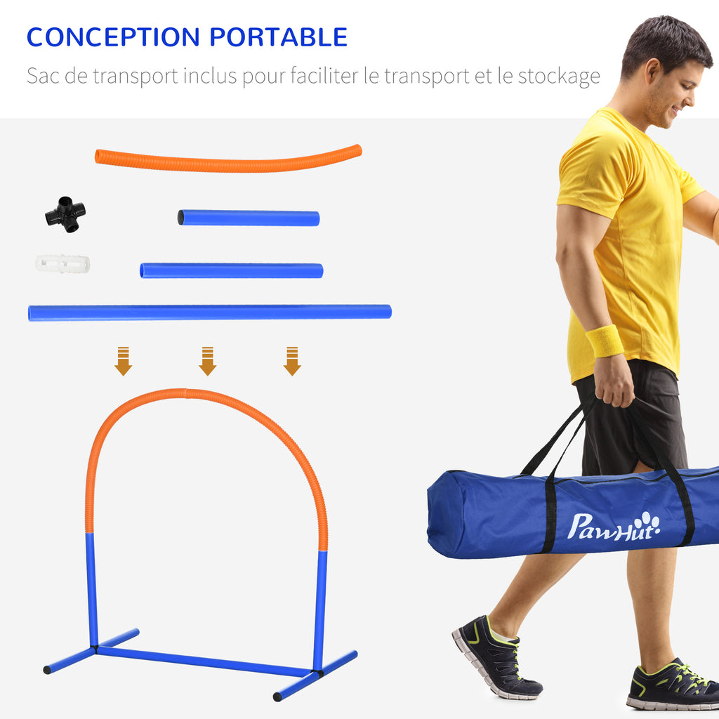 Kit d'équipement d'agilité pour chien kit d'agilité pour chien sac de transport 88 x 64 x 95 cm bleu et orange